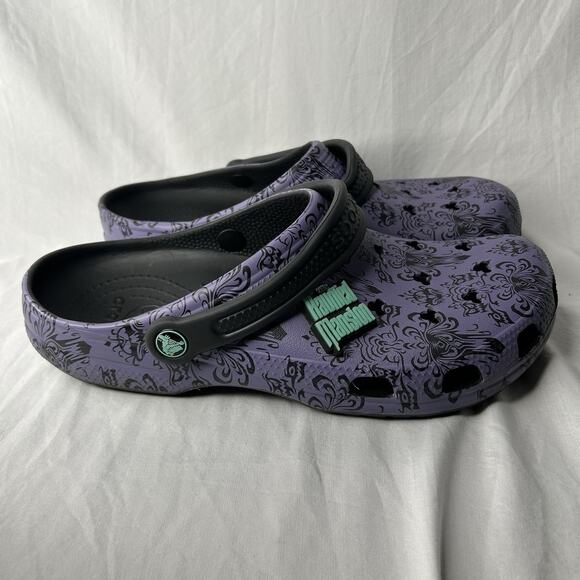 Disney Crocs Haunted Mansion Wallpaper Men 10 Women 12 Glow In The Dark Jibbitz - Picture 3 of 8